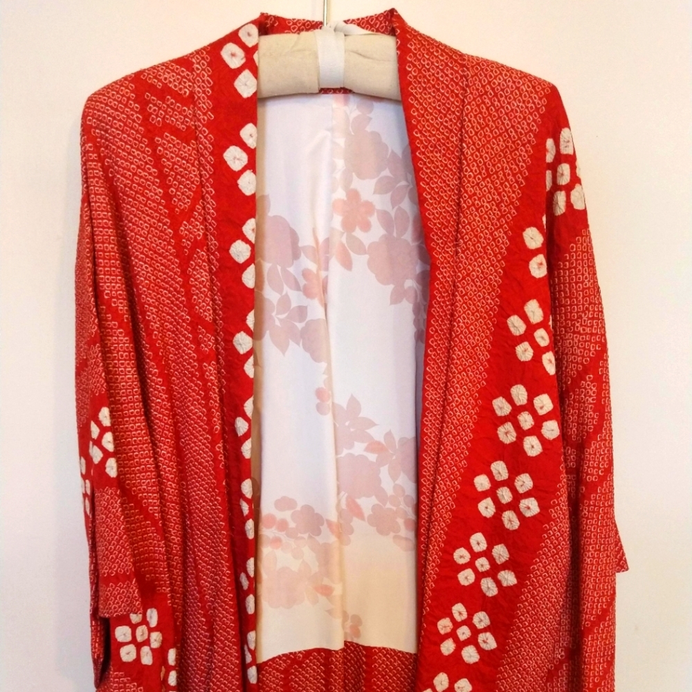 Silk Kimono in a deep red